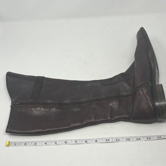 DAVOS Gomma tall riding boots 10 women brown leather equestrian - Picture 11 of 11